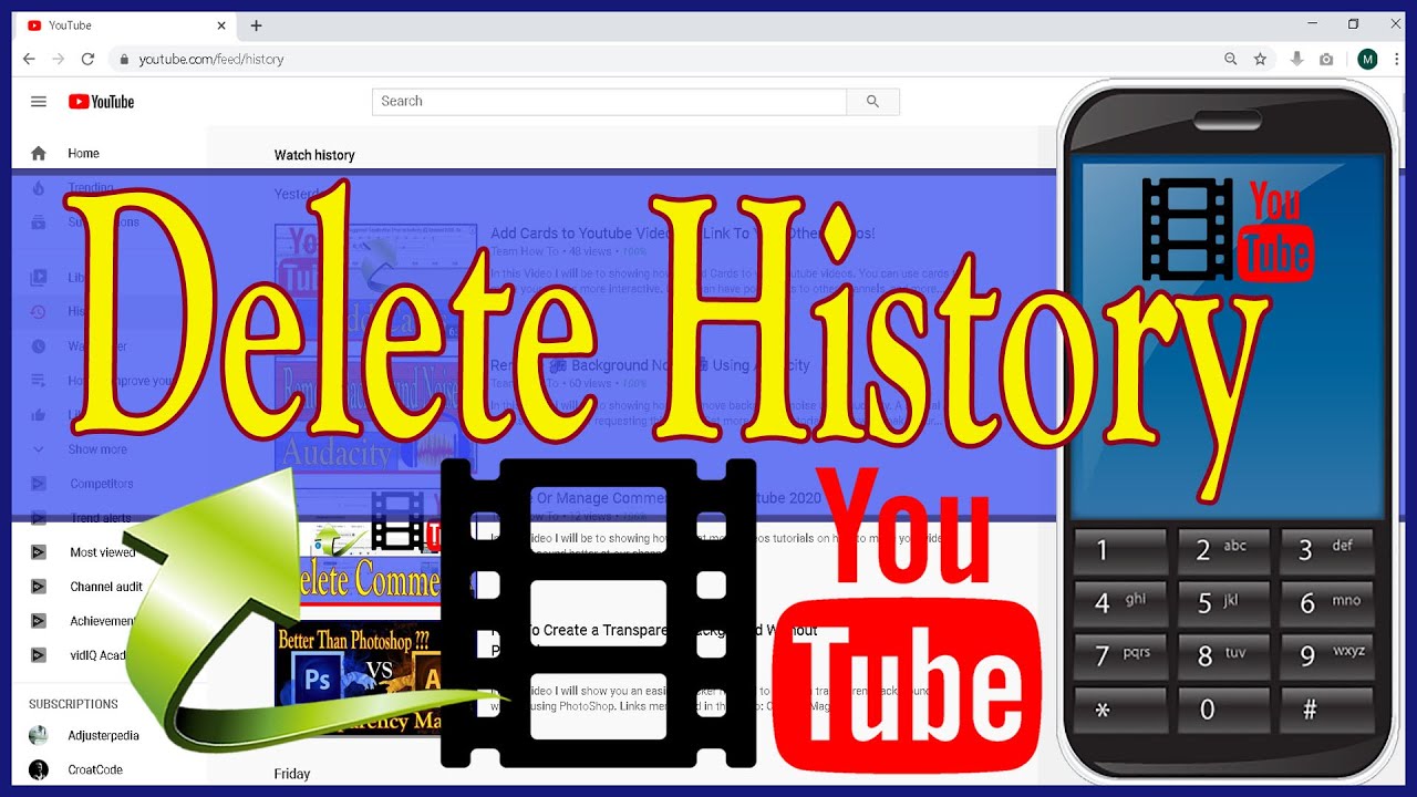 Delete Youtube Watch History 🎞 Search History (2020) on PC, iOS 📲