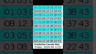 Prediction Lotto Max for Friday 2024-94-12 #canada #lottomax