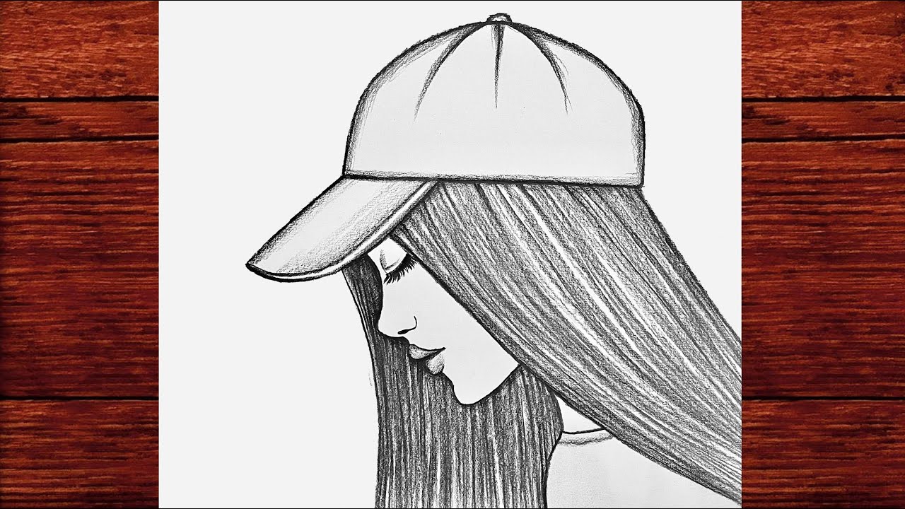 How to draw a girl with cap | Girl drawing easy step by step | Beautiful girl drawing for beginners