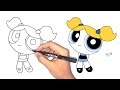 تعليم الرسم كيف ترسم بابلز من كارتون فتيات القوة The Powerpuff Girls 