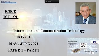 8 - IGCSE - ICT  - OL - MAY / JUNE 2023 / 0417 - variant 1 - paper 1 - PART 1 [ARABIC EDITION]