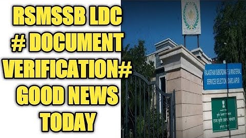 RSMSSB LDC DOCUMENT VERIFICATION UPDATE