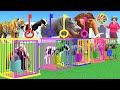 Choose the Right Key Challenge with Cow Tiger Elephant Mammoth Buffalo Gorilla Wild Animals