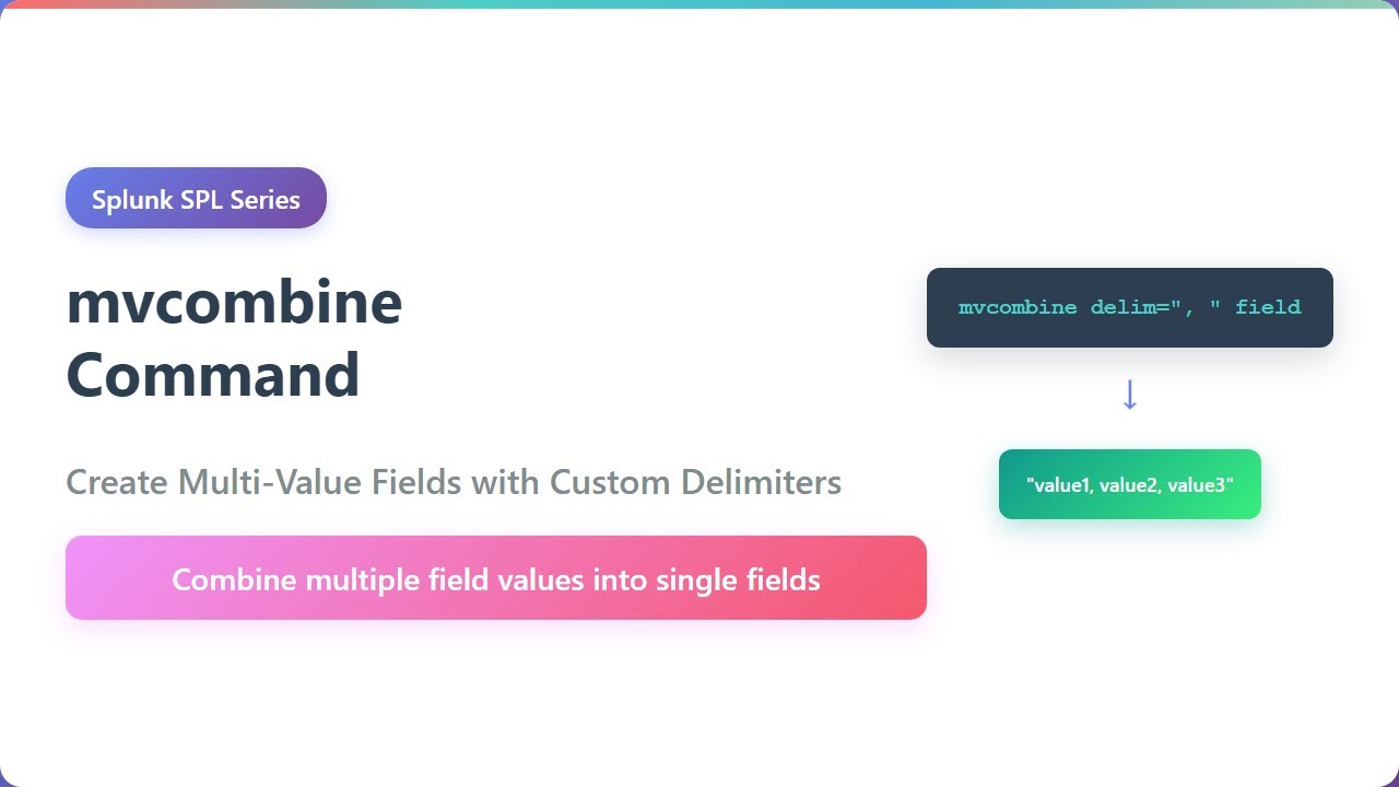 Splunk SPL mvcombine Command Tutorial - Create Multi-Value Fields with ...