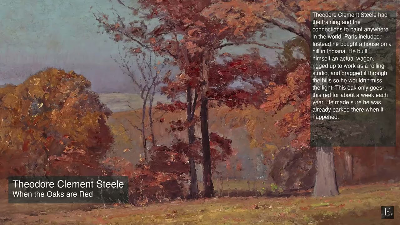 Theodore Clement Steele - When the Oaks are Red - 2 Hour Screensaver