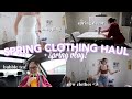 HUGE SPRING CLOTHING HAUL + SPRING VLOG (decorating, cleaning, shopping, bubble tea)