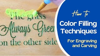 Color Filling Techniques on Wood for Laser Engraving, CNC and Carving #colorfill