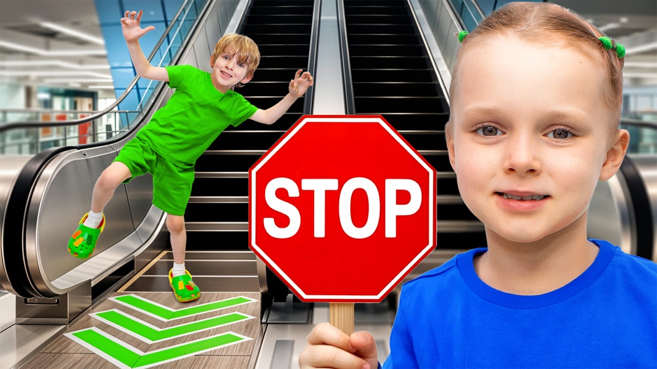 ショッピングモール大冒険！エスカレーターの safe マナーを学ぼう！ 🛍️🛗✨