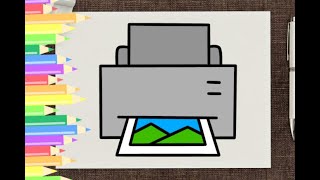 How to Draw a Printer Step-by-Step  | Draw Easy | Drawing Tutorial | Drawing and Coloring
