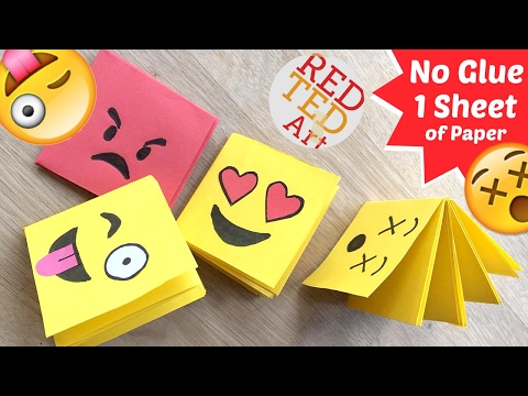 Easy Emoji Notebook ONE Sheet of Paper - NO GLUE Notebook - Emoji Notebook DIY - Paper Crafts