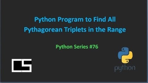 Python Program to Find All Pythagorean Triplets in the Range |@CodingwithShameera1