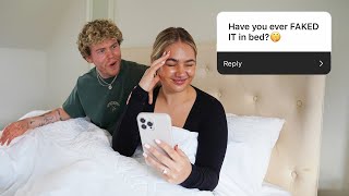 Answering TMI questions about our relationship in bed...