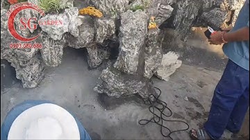 Thi công hòn non bộ chị Oanh Nhà Bè