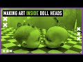 I'm making art inside old doll heads - Haunted?