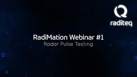 RadiMation -  Radar Pulse Testing