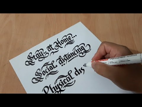 Cara lettering murah pakai spidol. 