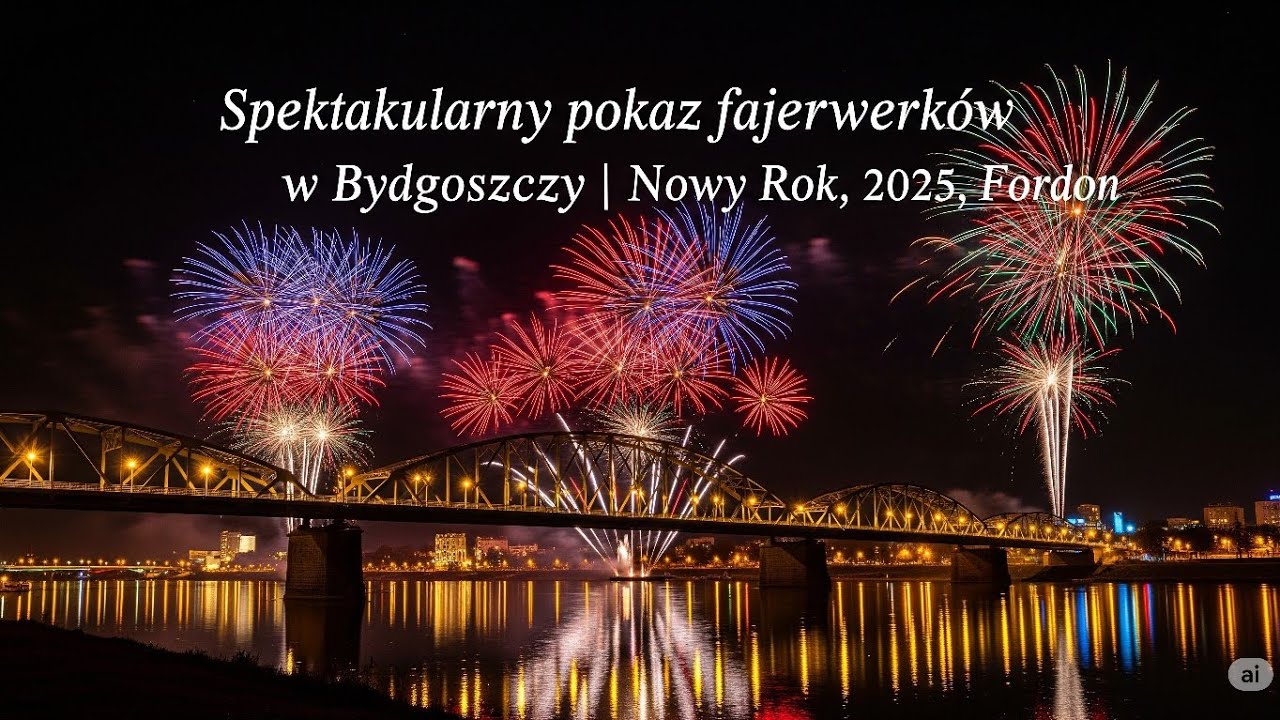 Spektakularny pokaz fajerwerków w Bydgoszczy 🎇 | Nowy Rok 2025, Fordon