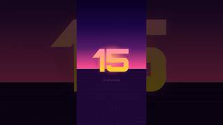 15s Silent Synthwave Timer 🌆 15 Second Countdown (No Sound) #Shorts