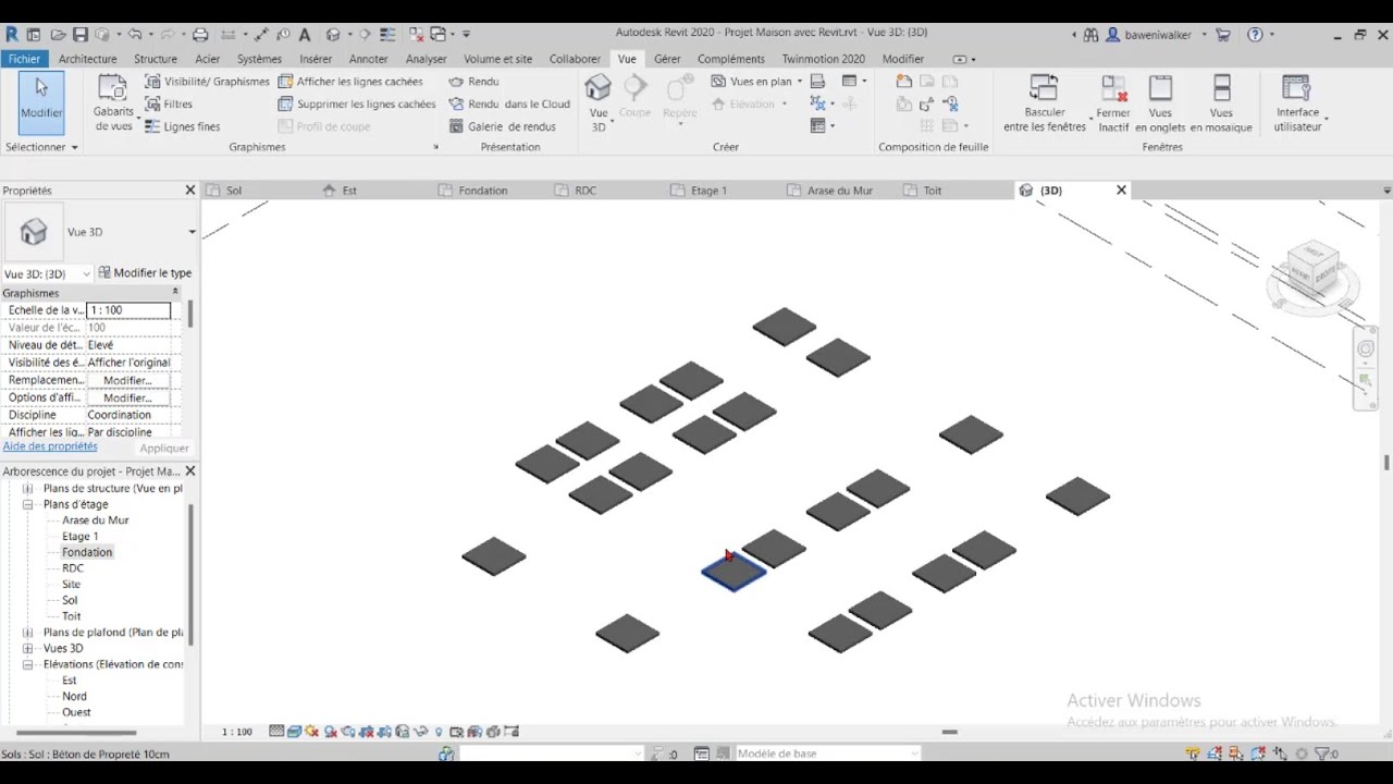 Dessin de Bâtiment avec Revit 04 Création de Béton de Propreté