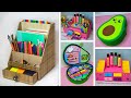 3 Cardboard ideas // How to make an organizer for storing office supplies