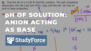 ⚗️ Determining the pH of a Solution Containing an Anion Acting as a Base