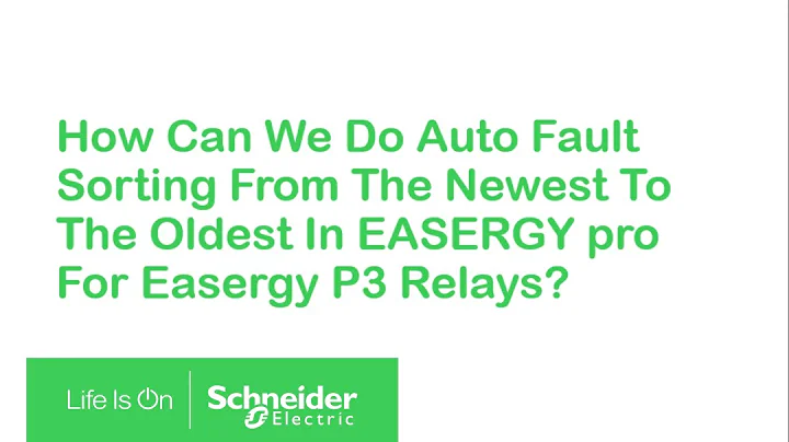 How to Do Auto Fault Sorting in Easergy Pro for P3 Relays | Schneider Electric Support