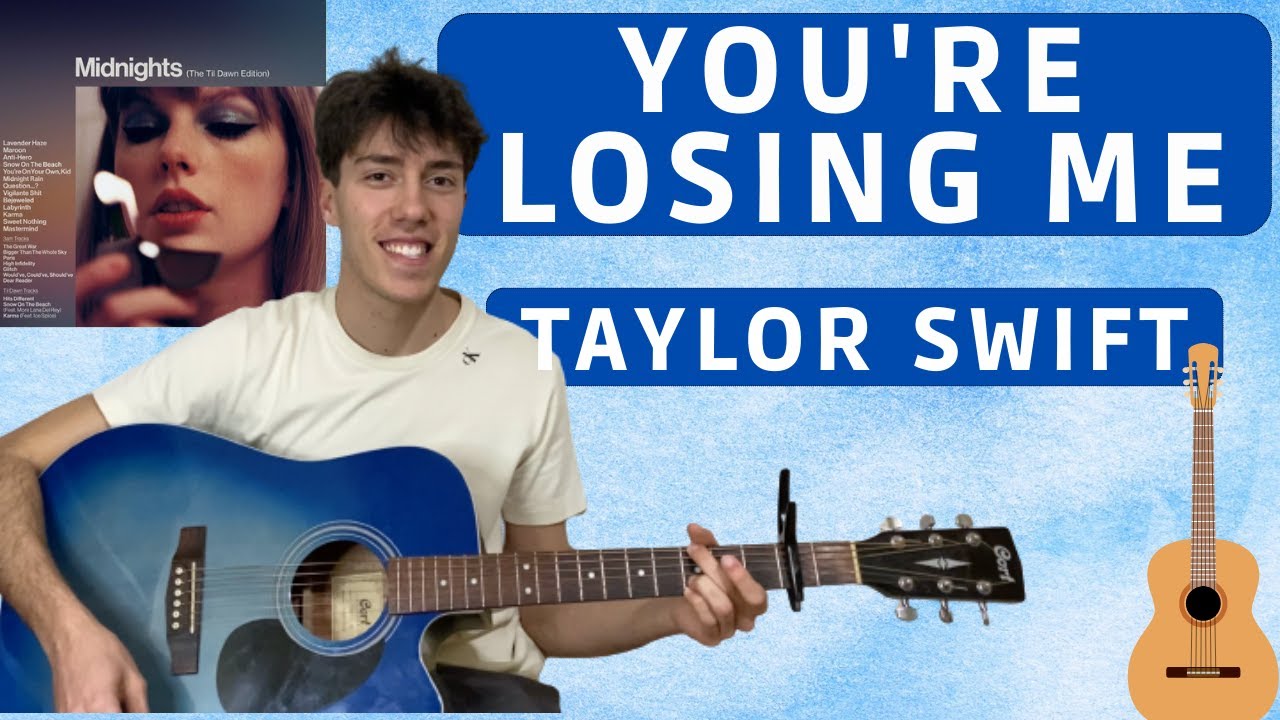Taylor Swift - You're Losing Me (EASY guitar cover with tabs|chords on screen) 🎸🎶
