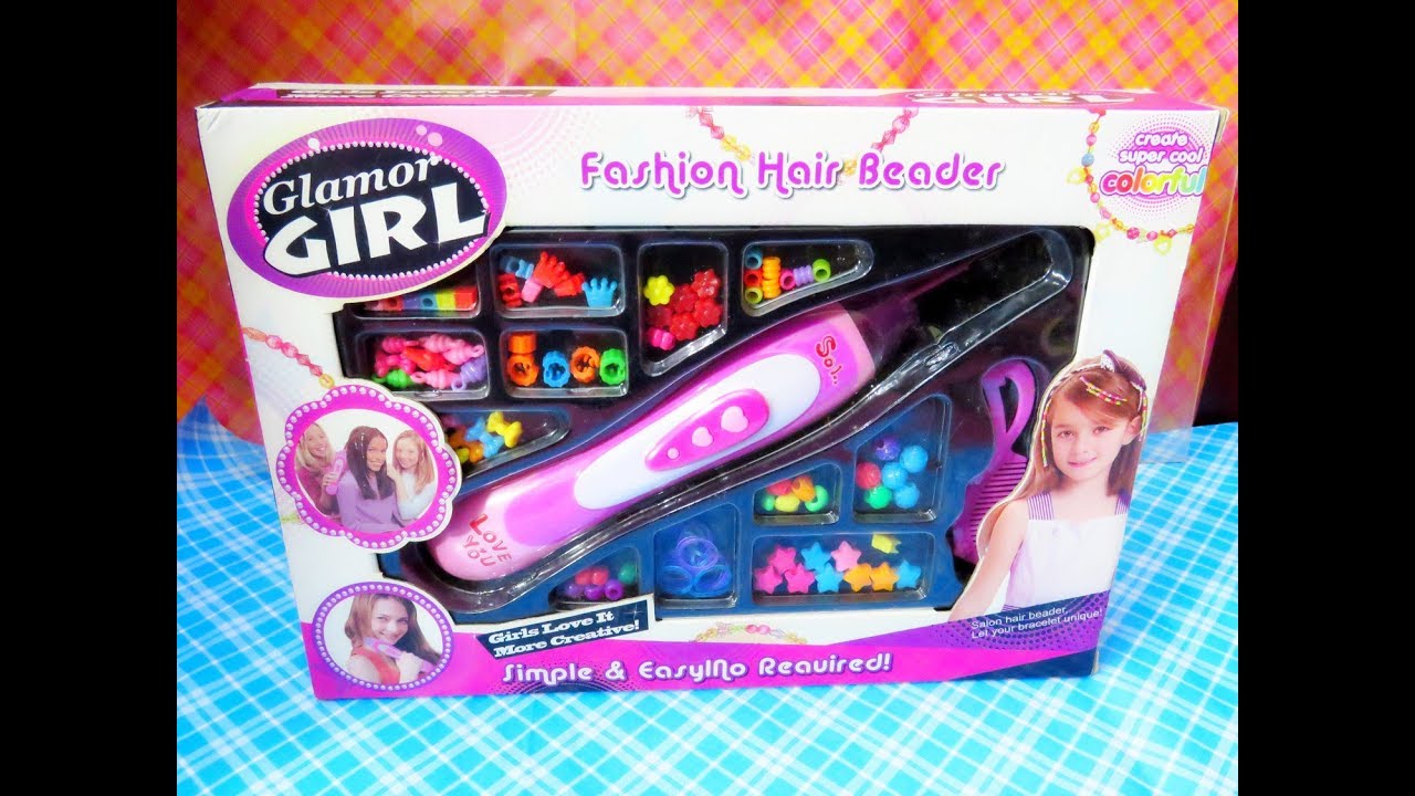 Glamour girl fashion hair beader toy set review. YouTube