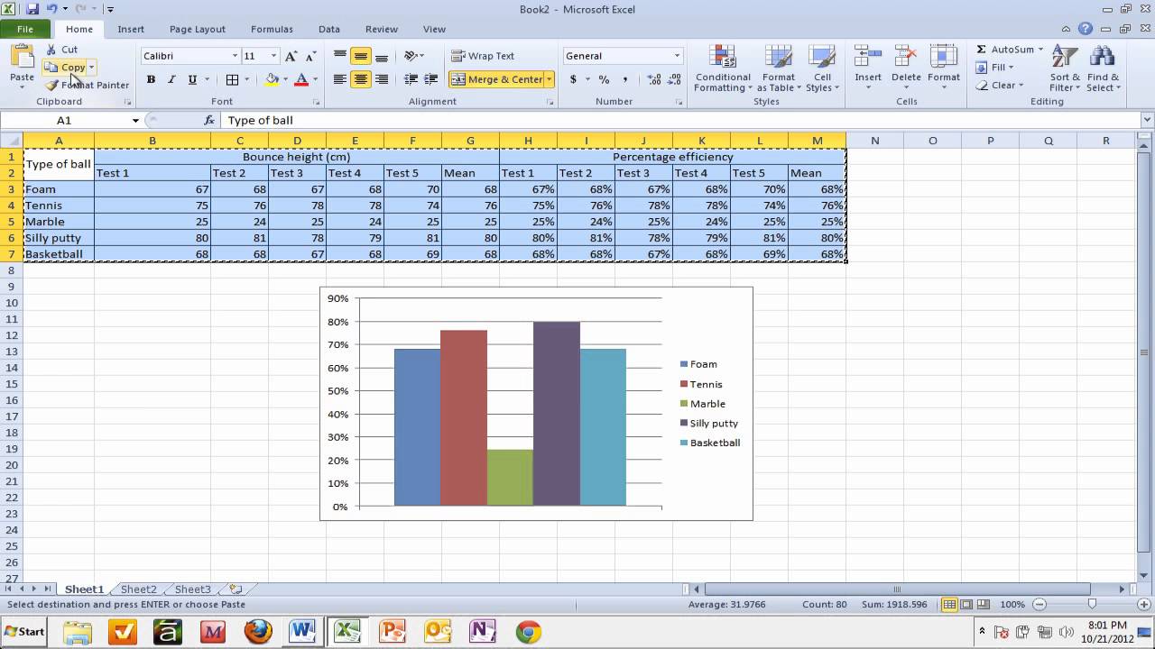 How To Put An Excel Chart Into Word