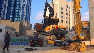 Процесс безопасного демонтажа высотных зданий в центре города. Корейская компания по сносу зданий