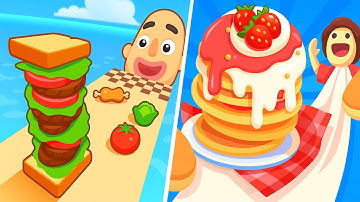 Sandwich Runner VS Pancake Run- All Levels Gameplay Android iOS Ep20