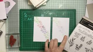 Make 2 clean & simple cards using 1 stamp & 3 ink colours