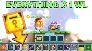 Selling All GACHA Items for 1WL on GrowTopia (LUCKIEST PLAYER) OMG!! | GrowTopia