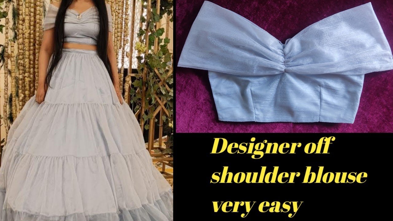 Off shoulder blouse बनायें बहुत आसानी से | off shoulder blouse/croptop cutting and stitching