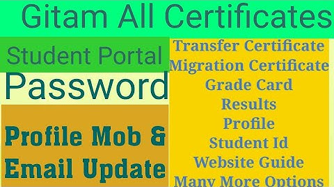 Gitam Student Portal all Certificates Download Password CDL