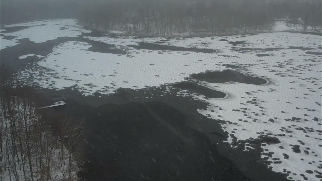 snow falling over ice lakes, Mountain Top, PA YouTube