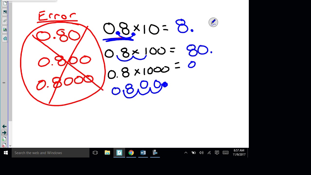 Multiplying Decimals Power of 10 - YouTube