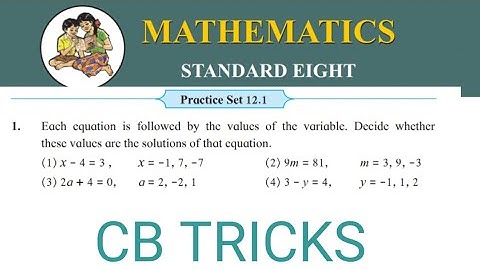 12.Equation in one variable Practice set 12.1 Maharashtra board class 8 th