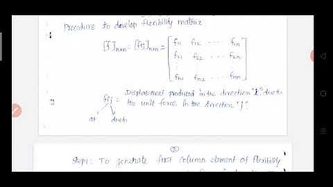 Procedure to develop flexibility matrix and example 1