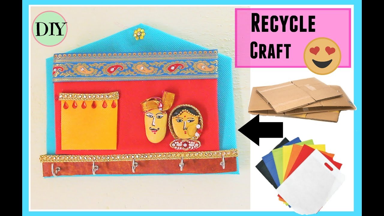 Image result for How to make Key Chain Holder for Decorating Walls using waste material/DIY home decor