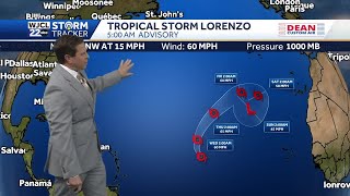 Tropical Storm Lorenzo strengthens in the Atlantic