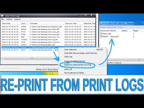 How to Re Print from the log files to the same or default printer