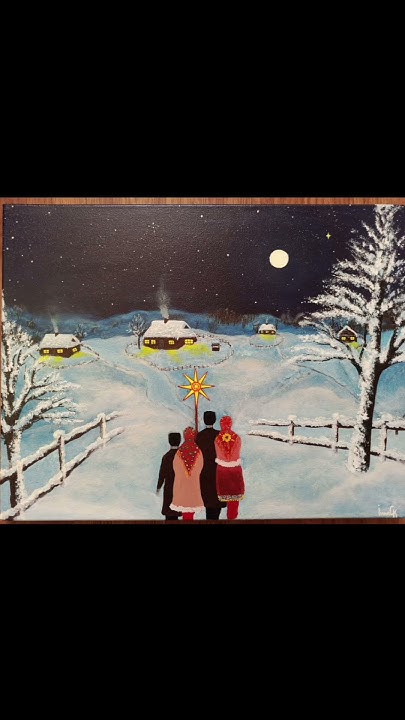 Авторська картина "Різдвяна ніч" світиться у темряві 🌌 #зима #art # ...