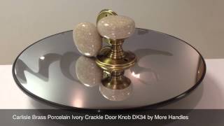 Carlisle Brass Porcelain Door Knob Ivory Crackle DK34 by More Handles