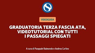 VIDEO TUTORIAL | Terza fascia ATA, tutti i passaggi spiegati per primo inserimento e aggiornamento