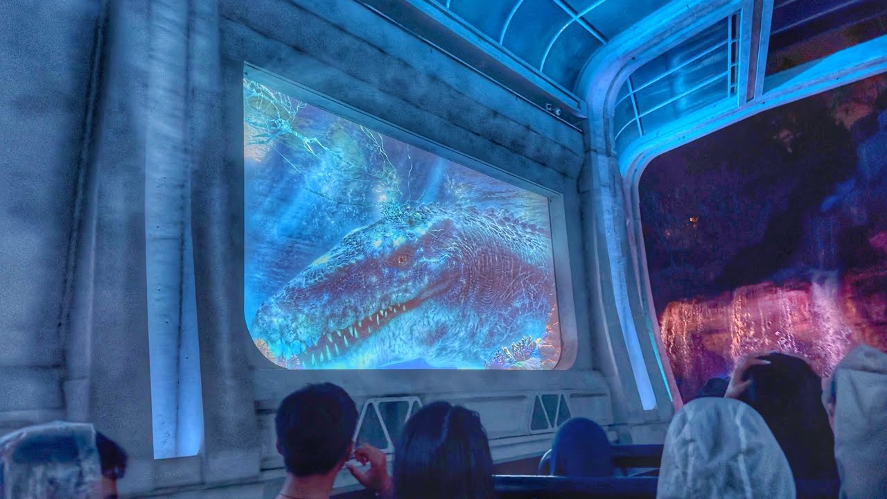 [4K] NIGHT POV Jurassic World the Ride at Universal Studios Hollywood - HUGE SPLASH!