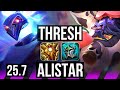 THRESH &amp; Aphelios vs ALISTAR &amp; Zeri (SUP) | 16k DMG, 3/4/19 | KR Grandmaster | 25.7