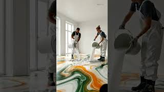 THIS BEDROOM LOOKS LIKE A LUXURY ESCAPE 😱🍊🌿 [ Mind -Blowing Epoxy Transformation #shorts #epoxyfloor