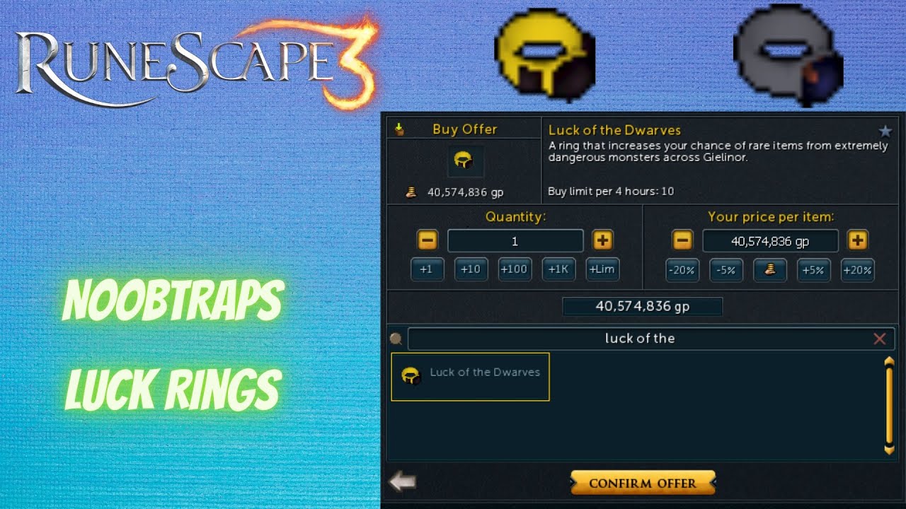 Bestuurbaar Overtreffen puppy RuneScape 3 - NoobTraps (Luck Rings) - YouTube