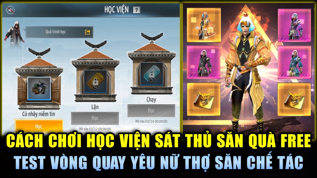 Free Fire | Cách Chơi Học Viện Sát Thủ Săn Quà MIỄN PHÍ – Test Vòng Quay Yêu Nữ Thợ Săn Chế Tác Mới